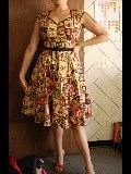 Pinupgirlclothing.com OYS XS, L, 3x, 4x Heidi In Brown Tiki Tiles - L33 Shop All In-Stock Items By Size