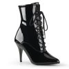 Pleaser Vanity Lace-Up Ankle Boot In Black Faux Patent 2 Pleaser Vanity Lace-Up Ankle Boot In Black Faux Patent