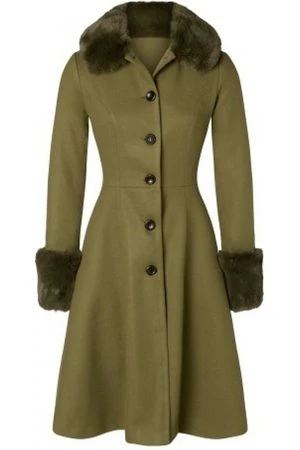 Shop All In-Stock Items By Size Final Sale - Erin Coat With Removable Trim In Olive | Voodoo Vixen 3 Shop All In-Stock Items By Size Final Sale - Erin Coat With Removable Trim In Olive | Voodoo Vixen