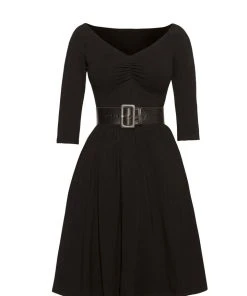 OYS - XS - S - Final Sale - Kayla Swing Dress In Solid Black Cotton Knit | Couture For Every Body Shop All In-Stock Items By Size