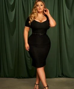 What's New, Pussycat? The Priscilla 60s Wiggle Dress In Black | Pinup Couture