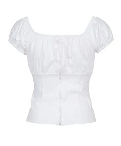 The Perfect Vintage Peasant Top In White | Pinup Couture Shop All In-Stock Items By Size