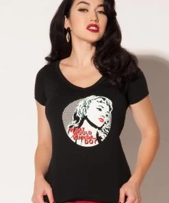 Traci Lords For Couture For Every Body Final Sale - Women's What Would Wanda Do? T-Shirt In Black By Traci Lords