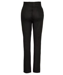 Laura Byrnes Design Shop All In-Stock Items By Size Vintage High Waisted Tapered Long Trousers In Black Stretch Twill | Laura Byrnes