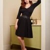OYS - XS - S - Final Sale - Kayla Swing Dress In Solid Black Cotton Knit | Couture For Every Body