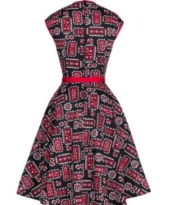 Shop All In-Stock Items By Size Final Sale - Pinup Couture Heidi Dress In Black Bandana Print