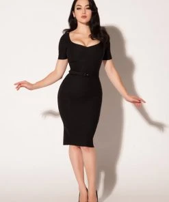 What's New, Pussycat? The Priscilla 60s Wiggle Dress In Black | Pinup Couture