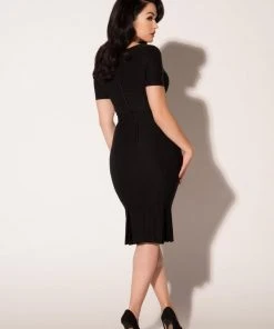What's New, Pussycat? The Priscilla 60s Wiggle Dress In Black | Pinup Couture