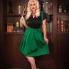 Shop All In-Stock Items By Size OYS Final Sale - Magically Made For Couture For Every Body Joanne Jumper Skirt With Removable Straps In Green Cotton Sateen