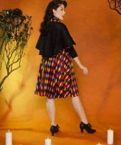 Shop All In-Stock Items By Size OYS Magically Made For Couture For Every Body Celestina Reversible Capelet In Black And Red House Harlequin