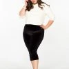 Traci Lords For Couture For Every Body OYS - XS - 4X - FINAL SALE - Allison Capri Leggings In Black Stretch Velvet | Traci Lords