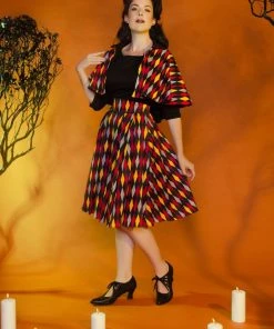 OYS Magically Made For Couture For Every Body Celestina Reversible Capelet In Black And Red House Harlequin Shop All In-Stock Items By Size