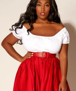 The Perfect Vintage Peasant Top In White | Pinup Couture Shop All In-Stock Items By Size