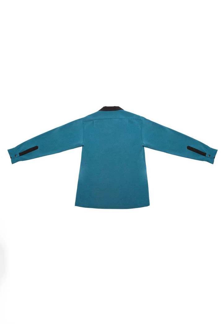 Pinup Couture OYS - Couture For Every Body Men's New Yorker Shirt In Teal With Black Contrast Shop All In-Stock Items By Size 4 Pinup Couture OYS - Couture For Every Body Men's New Yorker Shirt In Teal With Black Contrast Shop All In-Stock Items By Size