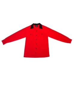 Pinup Couture Shop All In-Stock Items By Size OYS - Couture For Every Body Men's New Yorker Shirt In Red With Black Contrast