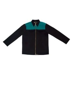 Pinup Couture OYS - Couture For Every Body Men's Fleetwood Jacket In Black With Teal Contrast Shop All In-Stock Items By Size