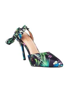 Pinup Girl Clothing Final Sale - Tropical Tryst Tie Up Heel In Black Floral Shop All In-Stock Items By Size