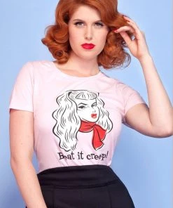Traci Lords For Couture For Every Body Shop All In-Stock Items By Size Final Sale - Women's Beat It Creep T-shirt In Pink By Traci Lords