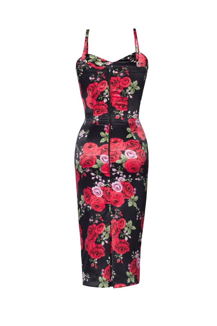 Shop All In-Stock Items By Size Final Sale - Pinup Couture Audrey Wiggle Dress In Red Rose Satin 6 Shop All In-Stock Items By Size Final Sale - Pinup Couture Audrey Wiggle Dress In Red Rose Satin