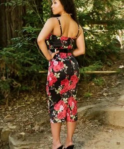 Shop All In-Stock Items By Size Final Sale - Pinup Couture Audrey Wiggle Dress In Red Rose Satin 7 Shop All In-Stock Items By Size Final Sale - Pinup Couture Audrey Wiggle Dress In Red Rose Satin