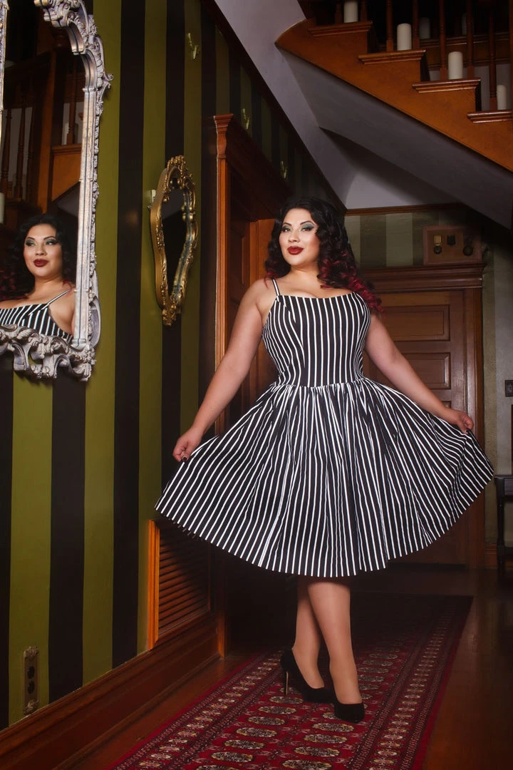 Final Sale - Jenny Dress In Victorian Stripe Cotton Sateen | Pinup Couture Shop All In-Stock Items By Size 3 Final Sale - Jenny Dress In Victorian Stripe Cotton Sateen | Pinup Couture Shop All In-Stock Items By Size