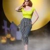 Final Sale - Vintage Style High Waisted Cropped Trousers In Victorian Stripe | Laura Byrnes Design
