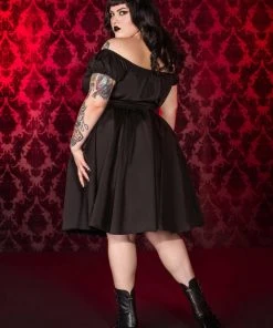 Shop All In-Stock Items By Size OYS Final Sale - Pinup Couture Peasant Dress In Black