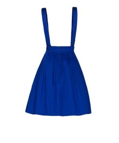 OYS Final Sale - Magically Made For Couture For Every Body Joanne Jumper Skirt With Removable Straps In Blue Cotton Sateen Shop All In-Stock Items By Size