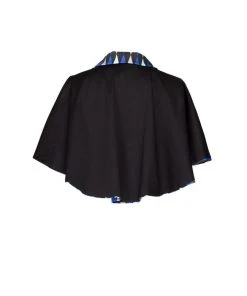 OYS Final Sale - Magically Made For Couture For Every Body Celestina Reversible Capelet In Black And Blue House Harlequin Shop All In-Stock Items By Size