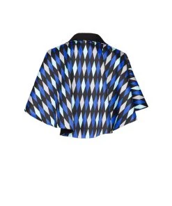 OYS Final Sale - Magically Made For Couture For Every Body Celestina Reversible Capelet In Black And Blue House Harlequin Shop All In-Stock Items By Size