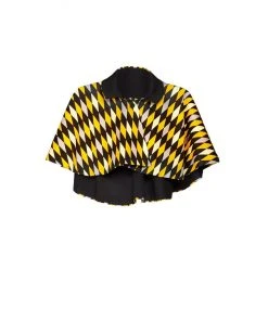 OYS Magically Made For Couture For Every Body Celestina Reversible Capelet In Black And Yellow House Harlequin Shop All In-Stock Items By Size