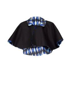 OYS Final Sale - Magically Made For Couture For Every Body Celestina Reversible Capelet In Black And Blue House Harlequin Shop All In-Stock Items By Size