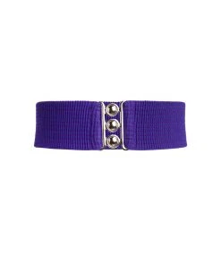 Malco Modes Lock It In Vintage Inspired Stretch Belt In Royal Purple