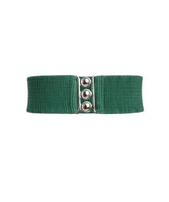 Malco Modes Lock It In Vintage Inspired Stretch Belt In Emerald Green
