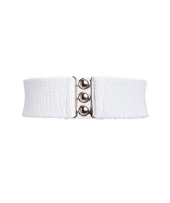 Malco Modes Lock It In Vintage Inspired Stretch Belt In White Shop All In-Stock Items By Size