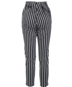 Final Sale - Vintage Style High Waisted Cropped Trousers In Victorian Stripe | Laura Byrnes Design