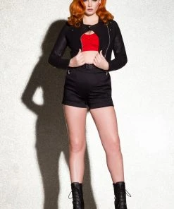 Traci Lords For Couture For Every Body OYS Final Sale - Allison Crop Top In Red Bengaline By Traci Lords