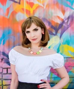 The Perfect Vintage Peasant Top In White | Pinup Couture Shop All In-Stock Items By Size