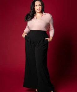 Vintage Inspired Sweater Girl Pullover Jumper In Powder Pink | Pinup Couture