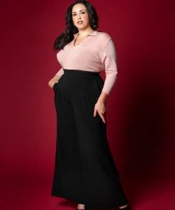 Vintage Inspired Sweater Girl Pullover Jumper In Powder Pink | Pinup Couture