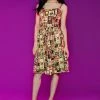 Final Sale - Jenny Dress In Brown Tiki Cotton Sateen | Pinup Couture