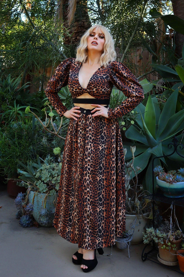 What's New, Pussycat? Selene Button Front Midi Skirt In Leopard Crepe | Laura Byrnes Design 10 What's New, Pussycat? Selene Button Front Midi Skirt In Leopard Crepe | Laura Byrnes Design
